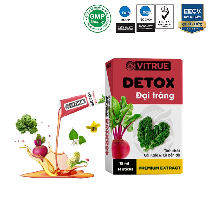 Vitrue Detox thải độc Đại tràng (Hộp 14 gói x 15 ml)